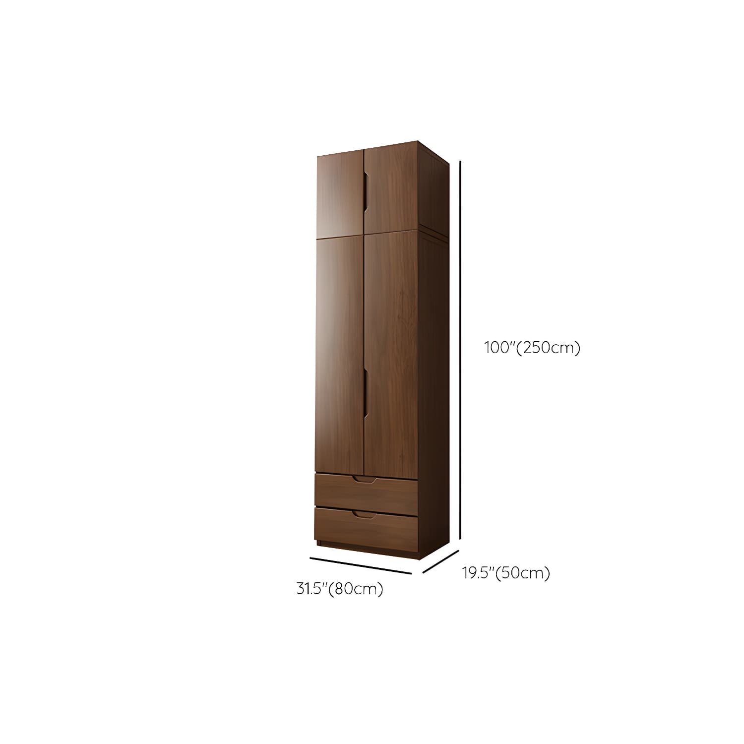 Contemporary Oak Solid Wood Wardrobe Freestanding Multifunctional Wardrobe - image 28