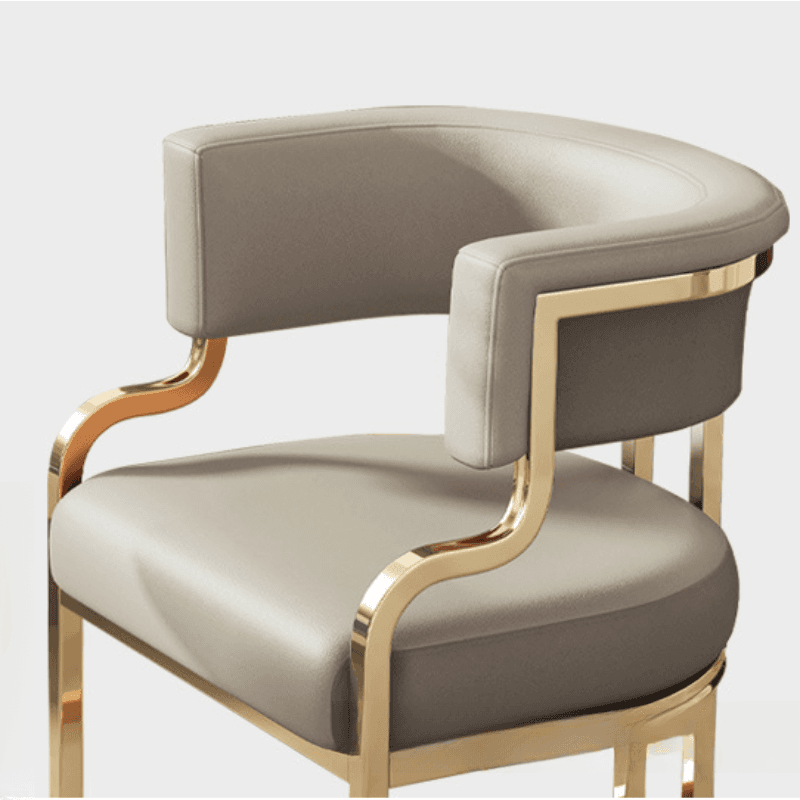 Minimalist Arm Chair with Cushioned Seat, Arms, Metallic Metal Legs, and Low Back - image 20