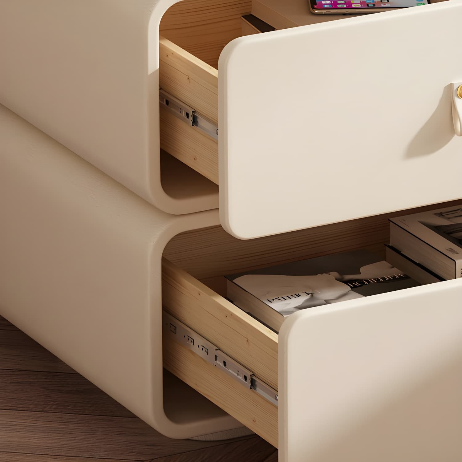Modern Wood Drawer Storage Nightstand with 2 Drawers - Small Size - image 17