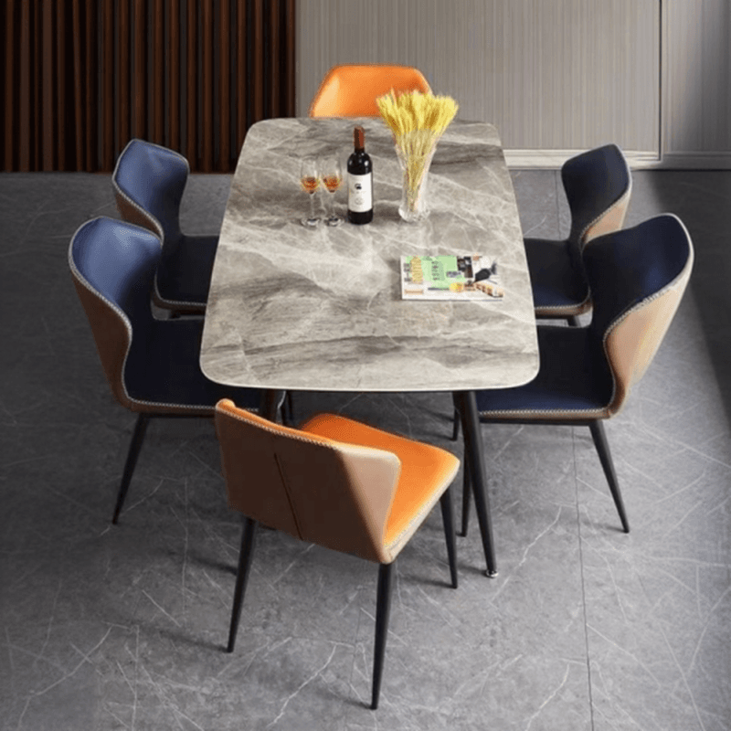 Simplistic Rectangular Slate Stone Dining Table for 4 People/Seats 2/Seats 10, Scratch-proof, Standard Height - image 9