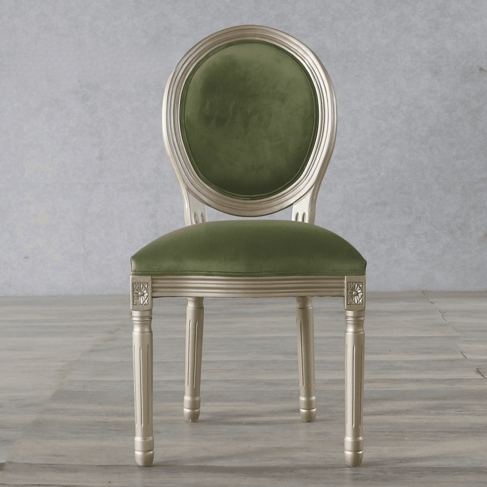 Golden Legged King Louis Back Armless Chair for Dining Room, Outlined Frame with Foot Pads, Steady and Stable - image 9