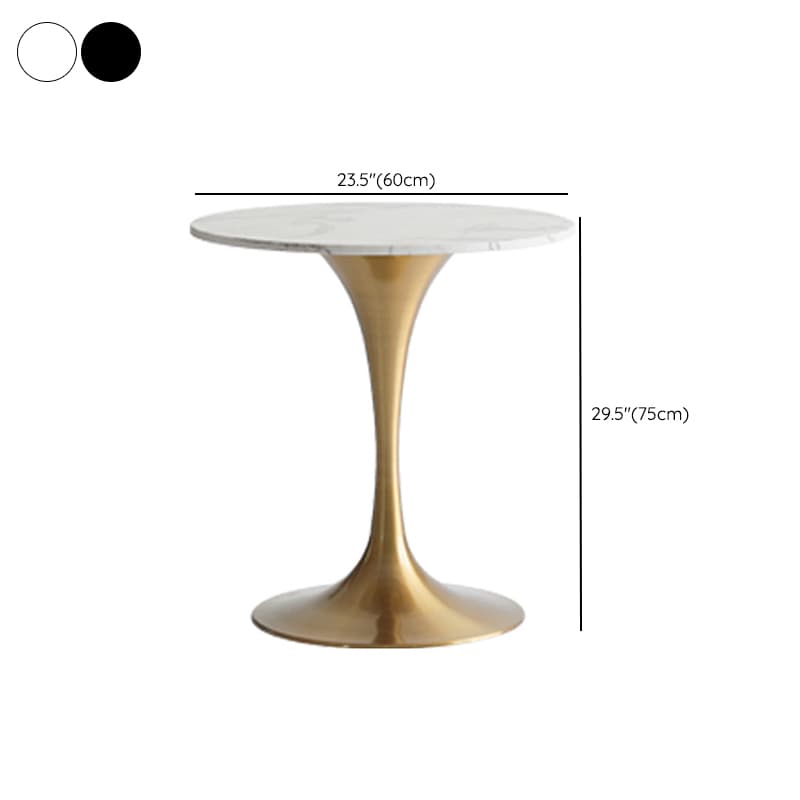 Standard Table Height Round Marble Stone Fixed Table for 2 in a Glamorous/Casual Style - image 9