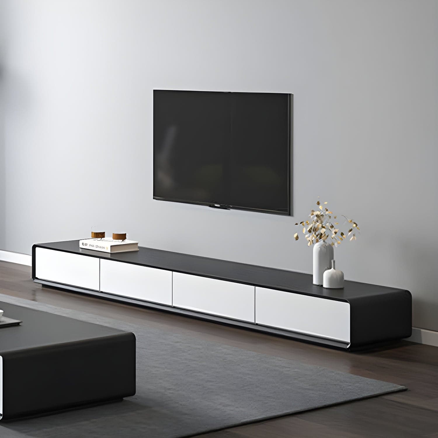 Contemporary 15.75-inch D TV Console Wooden TV Stand for TVs with Drawers - image 3