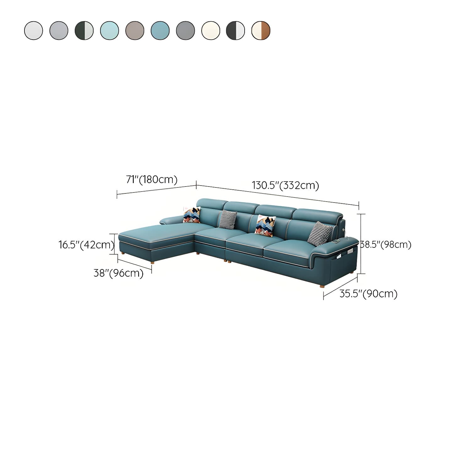 Modern Wood Frame L-Shape Sectional Sofa Chaise with Slipcover and Storage Included - image 19