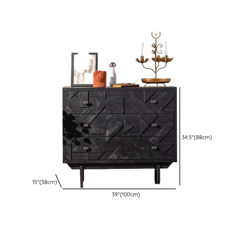 Modern Simple Style Rectangle Standalone Accent Chest with Lumber Drawer in Ink - image 11