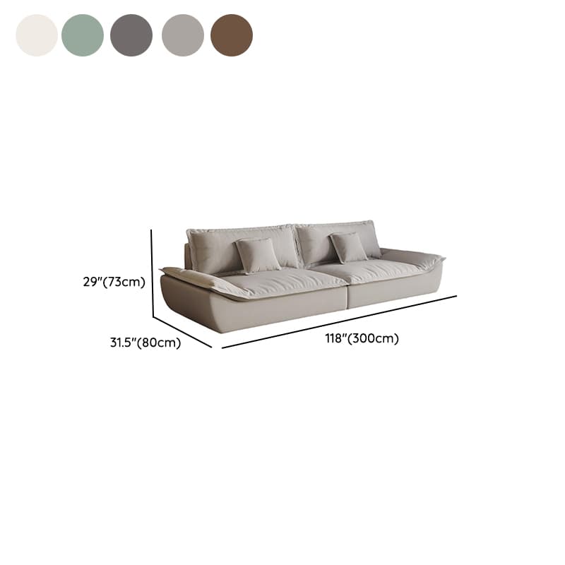 Modish Solid Color Stain Resistant Standard Sofa/Loveseat for 3-seater/4-seater/5 Person with 2 Pillows - image 26