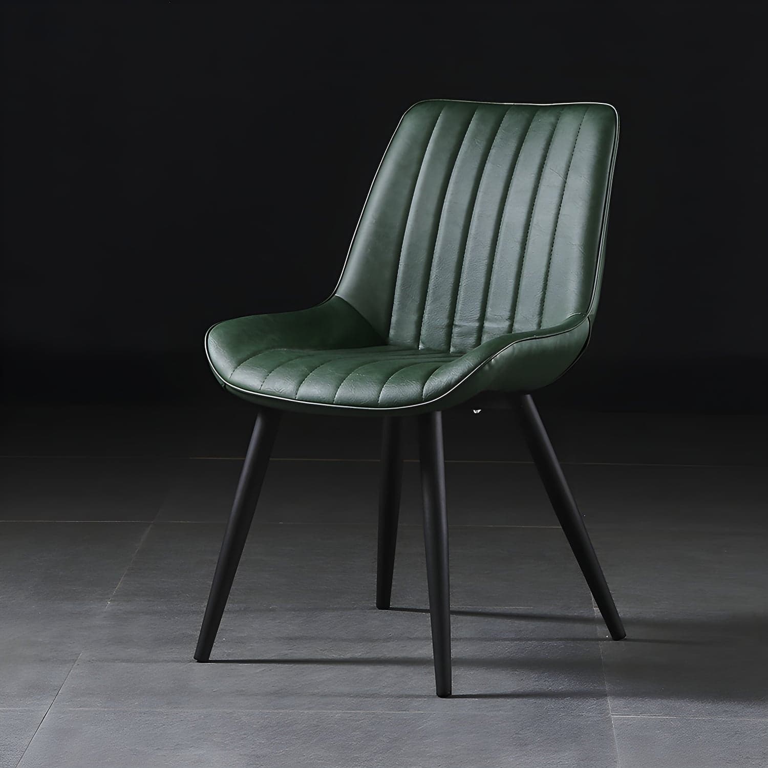 Modern Design Faux Leather Side Chair with 4 Metal Black Finish Legs Solid Back Armless Chair - image 5