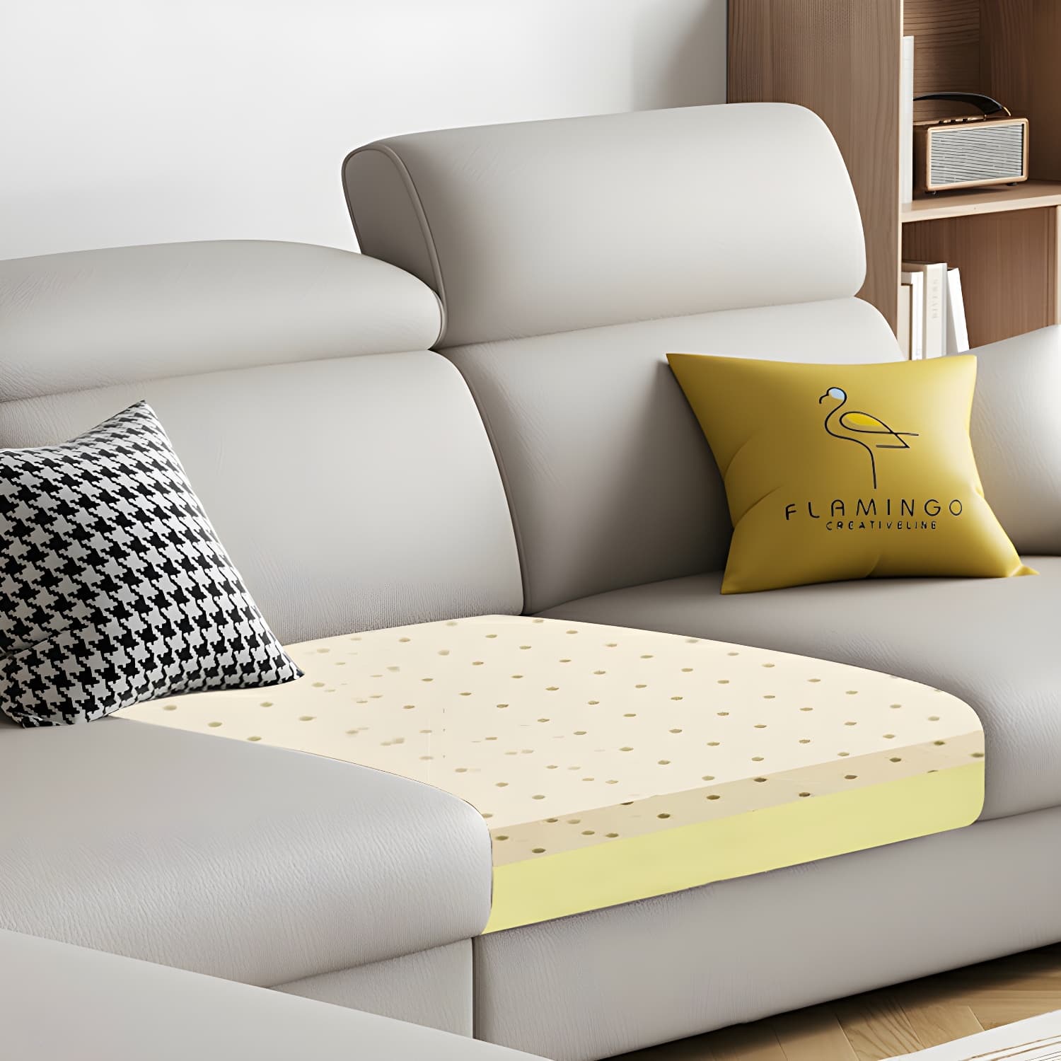 Modern Sectional Sofa and Chaise with Adjustable Pillows and Pillow Top Arm - image 10