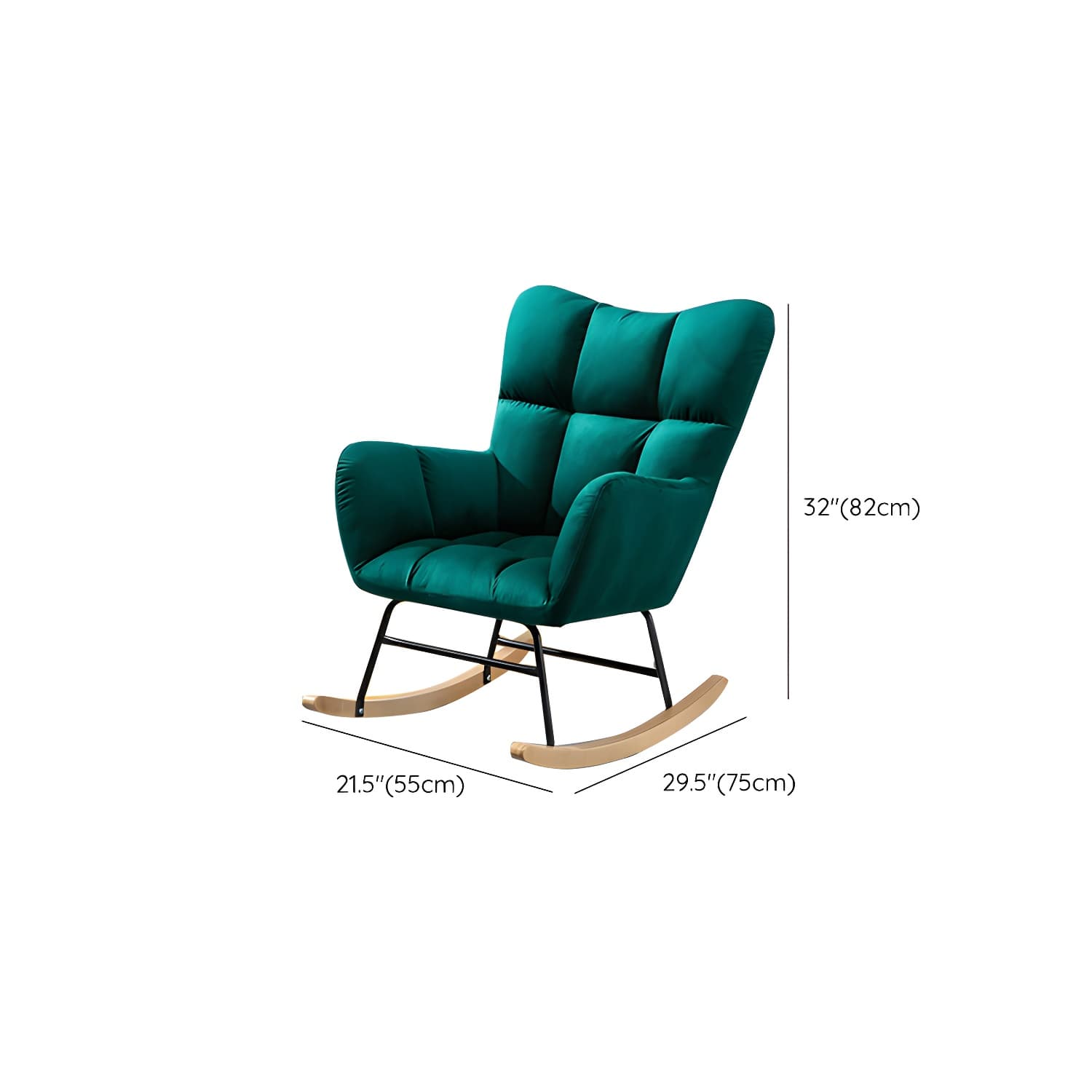 Rocking Accent Chair Upholstered Contemporary Living Room Spindle Tufted Cushions - image 22