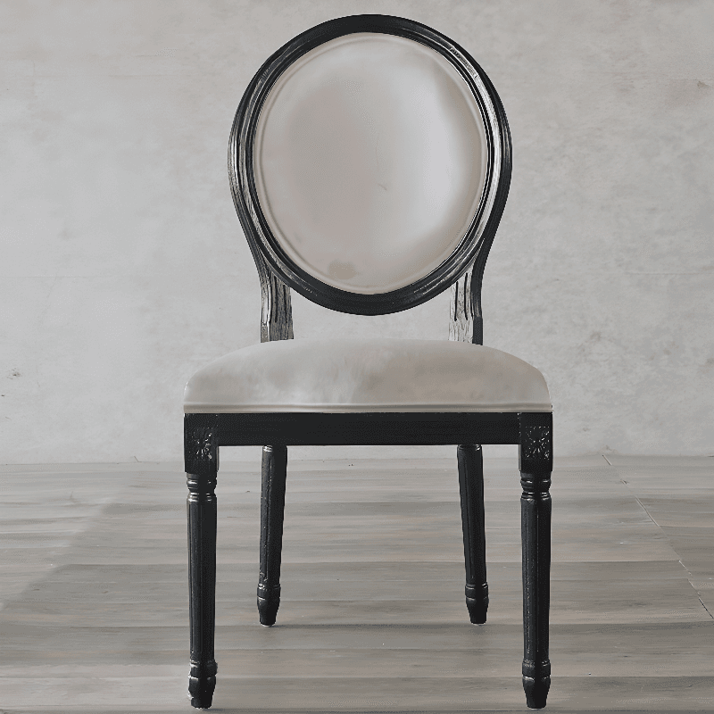 Victorian Style Side Chair with King Louis Back and Bordered Frame, Balanced Stability