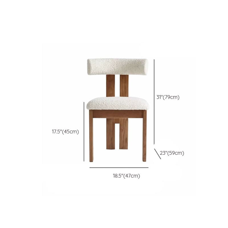 Modern Upholstered Armless Kitchen & Dining Chair, Open Back, Wood Ash, 1 Piece - image 22