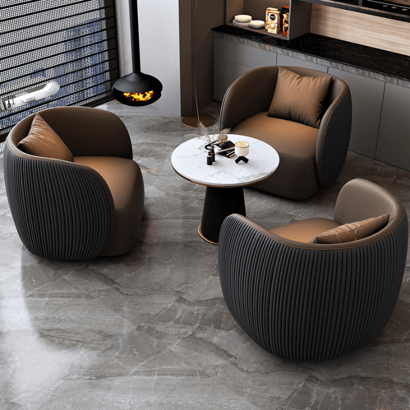 Modern Simple Style Dining Table Set with Padded Chair, Back Seat, and Arms - image 7