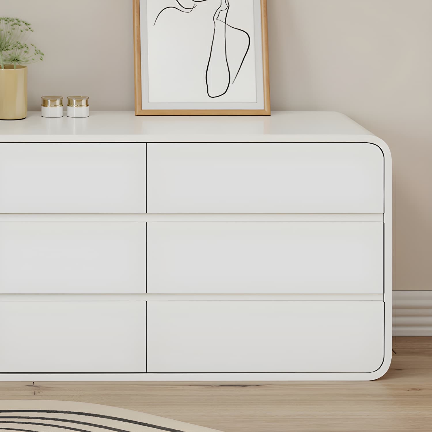 Modern White Wooden Makeup Vanity With Soft Close Drawers & Easy Assembly, Standard Width - image 10