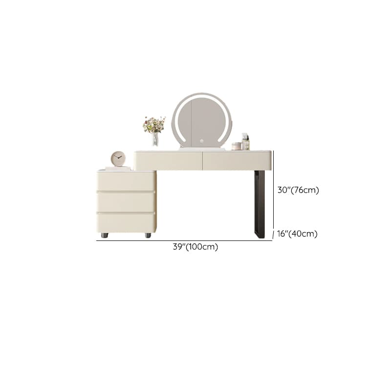 Glamorous Flooring Push-Pull 2-in-1 Stone Top Makeup Vanity for Sleeping Room with Tabletop Storage - image 13