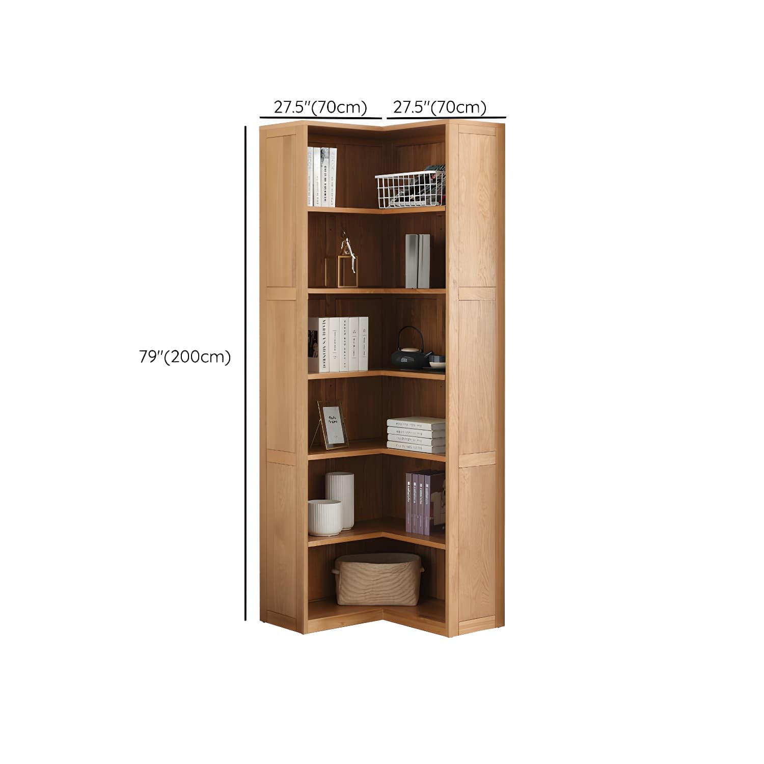Modern Solid Wood Corner Shelves Included Side Cabinet for Bedroom - image 12