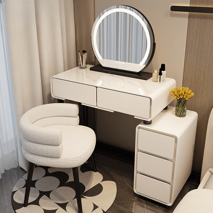 Standard/Small Lumber Vanity Set with 4/5 Drawers, White Seating, Mirror Lights, and Lighting System - image 3