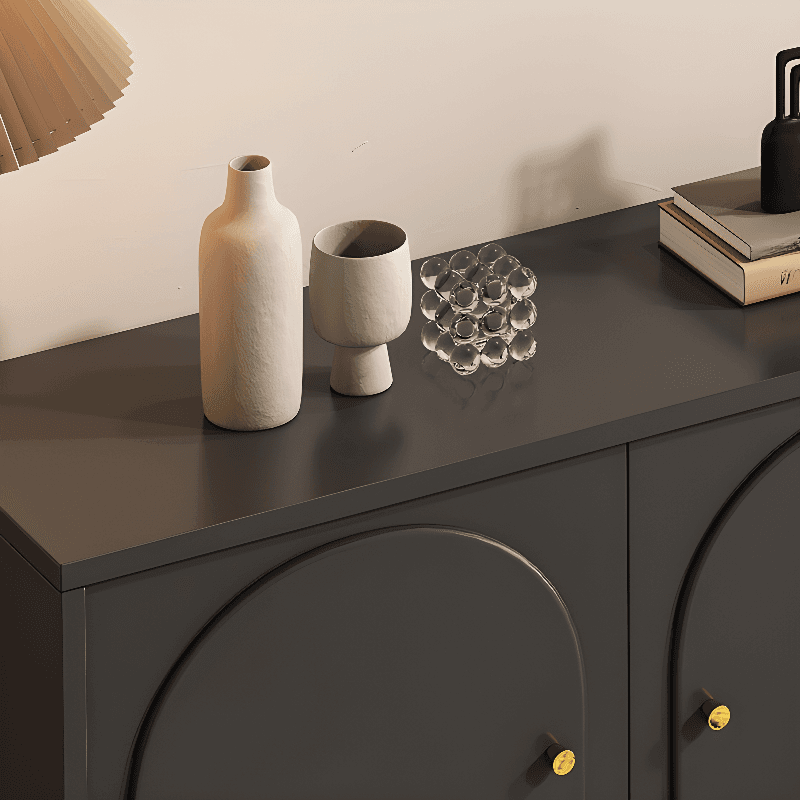Midnight Black Modern Sideboard with 3 Drawers, Standard Size, 1 Shelf, Larder Storage, and 2 Doors - image 3