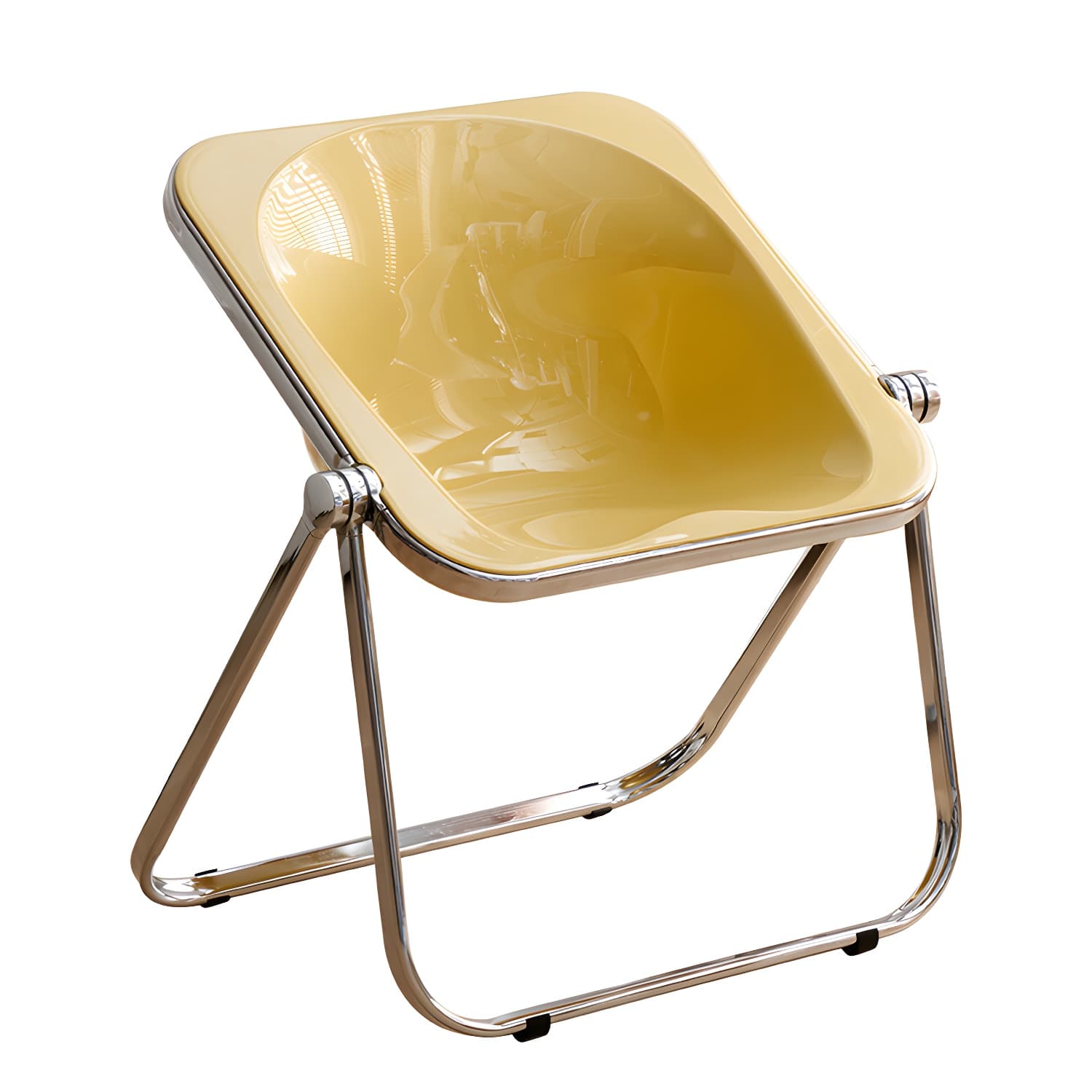 Modern Collapsible Side Chair with Low Back and Foldable Design in Plastic & Acrylic - image 7
