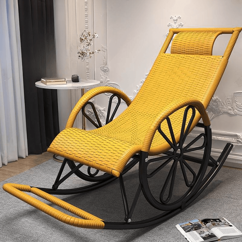 Craftsman Style Cane Rocking Seat with Round Arm - image 11