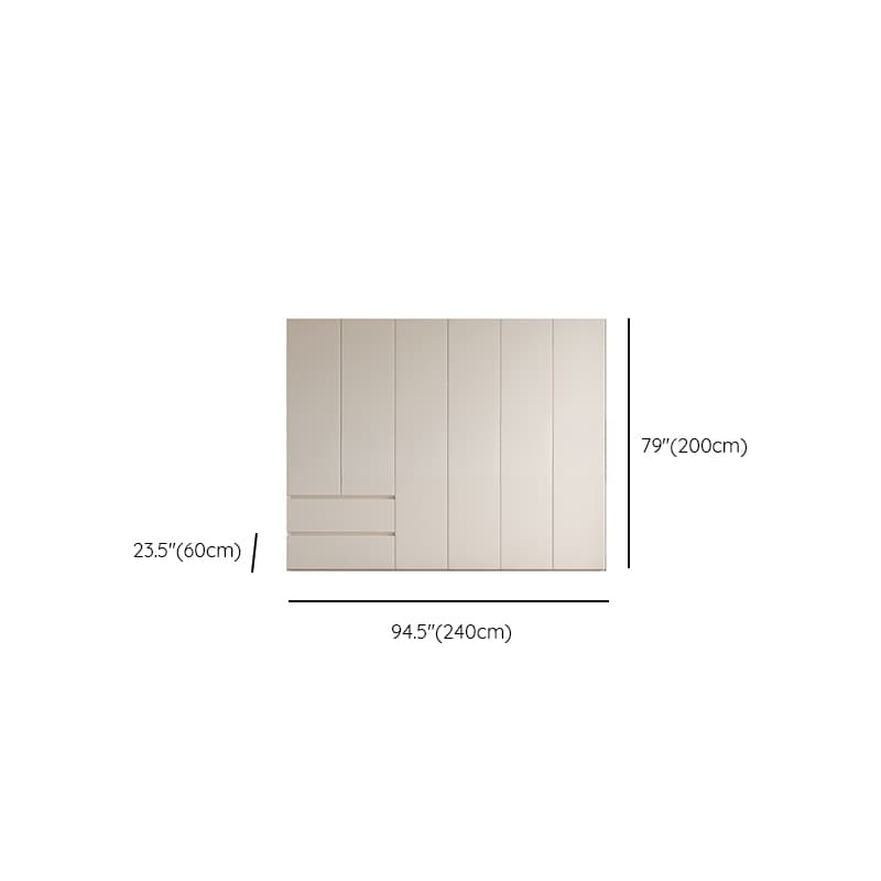 Beige Minimalist Manufactured Wood Cabinet Armoire with Soft Close Drawer, Soft Close Door, Interior Shelves, and Clothing Rod - image 17