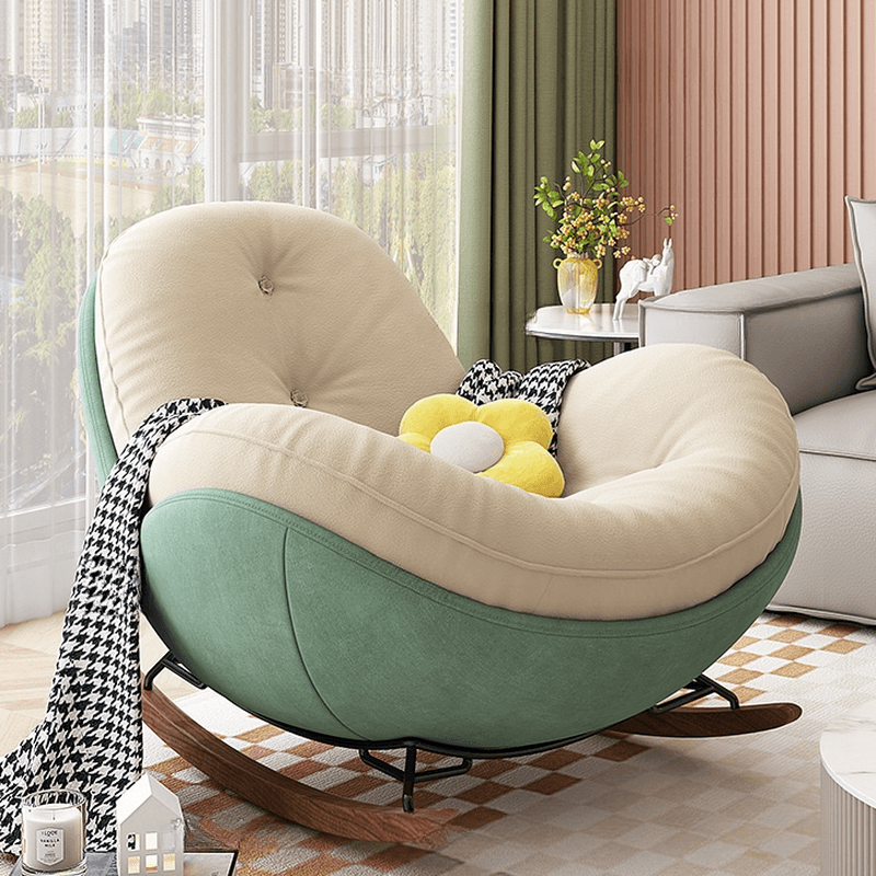 Casual Chalk/Olive Green/Rose Upholstered Living Room Rocking Chair, with Cushioned - image 11