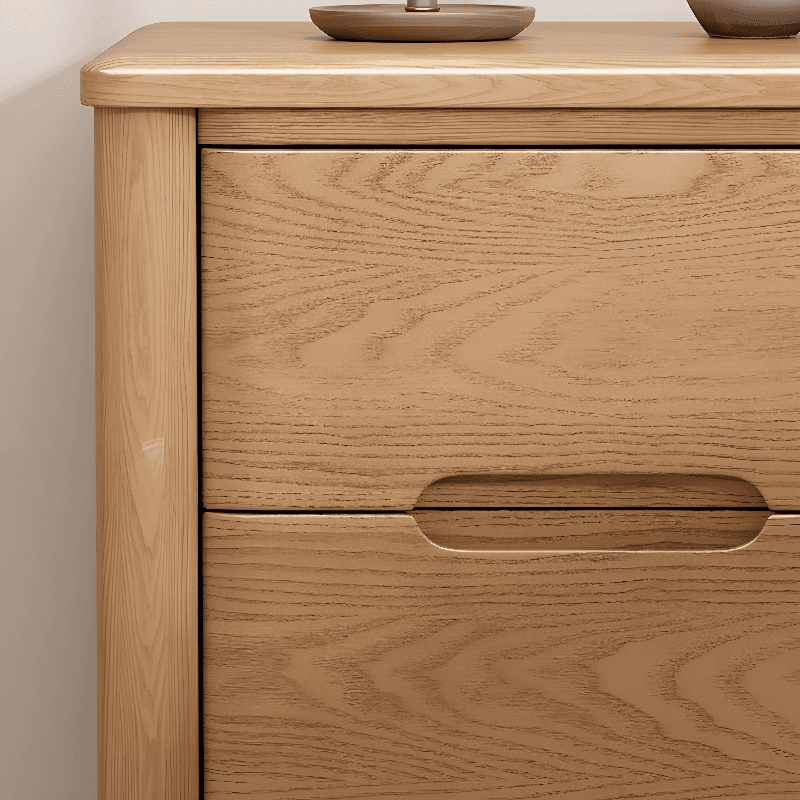 Contemporary Timber Nightstand With Drawer Storage with 2 Drawers/3 Drawers & Leg - image 6