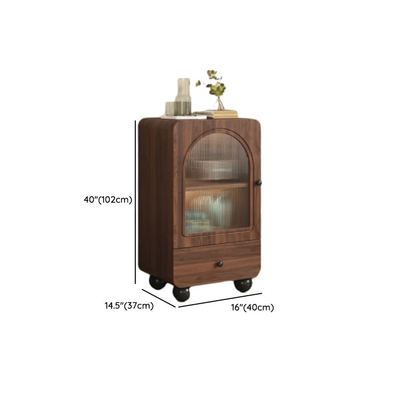 Rectangular Accent Cabinet with Closet, Glazed Door, Cabinet Knobs, Chalk/Sepia Top, Soft Close Drawer, and Stain Resistant Finish - image 12