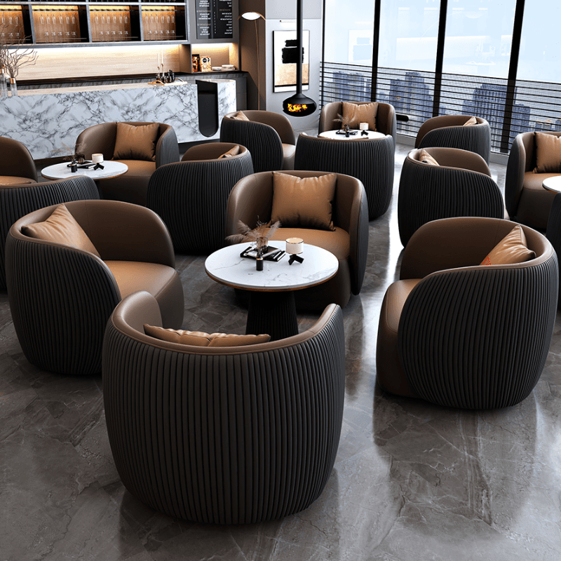 Modern Simple Style Dining Table Set with Padded Chair, Back Seat, and Arms - image 9