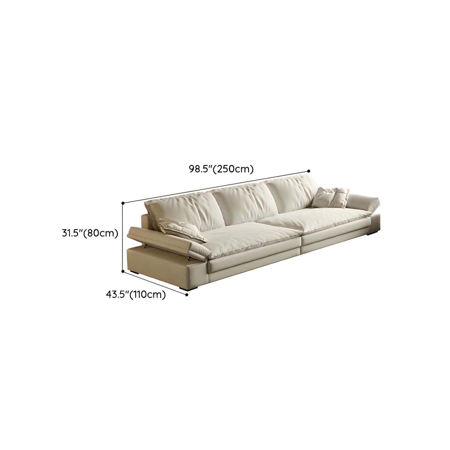 Beige Stationary Modern Sectional Sofa with Pillow Top Arm and Cushion Back - image 11