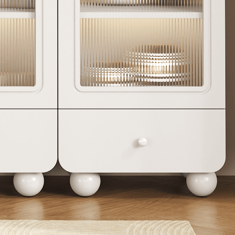 Rectangular Accent Cabinet with Closet, Glazed Door, Cabinet Knobs, Chalk/Sepia Top, Soft Close Drawer, and Stain Resistant Finish - image 5