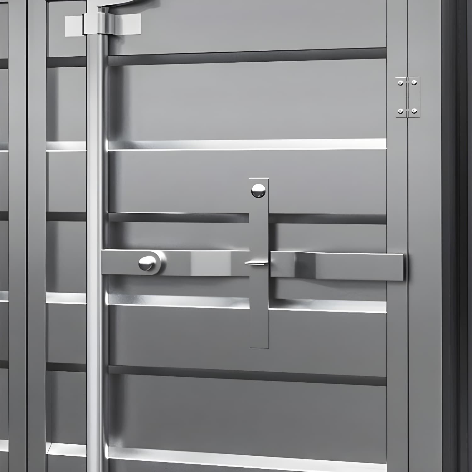 Industrial Silver Metal Sideboard Credenza with Cabinets and Shelves - image 7