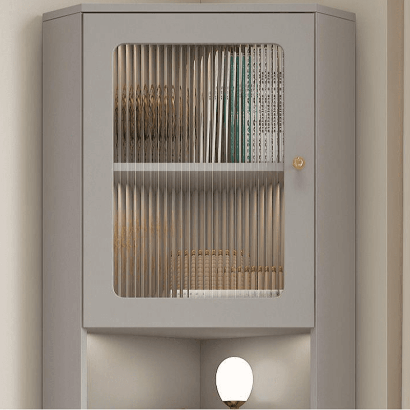 Grey/Beige Engineered Wood Utility Cabinet with Illuminating in a Modern Style - image 10