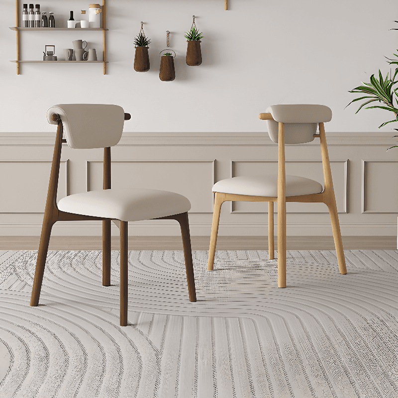 Casual Side Chair in Vinyl Leather with Wood Legs, Low Back, Framed and Balanced - image 7