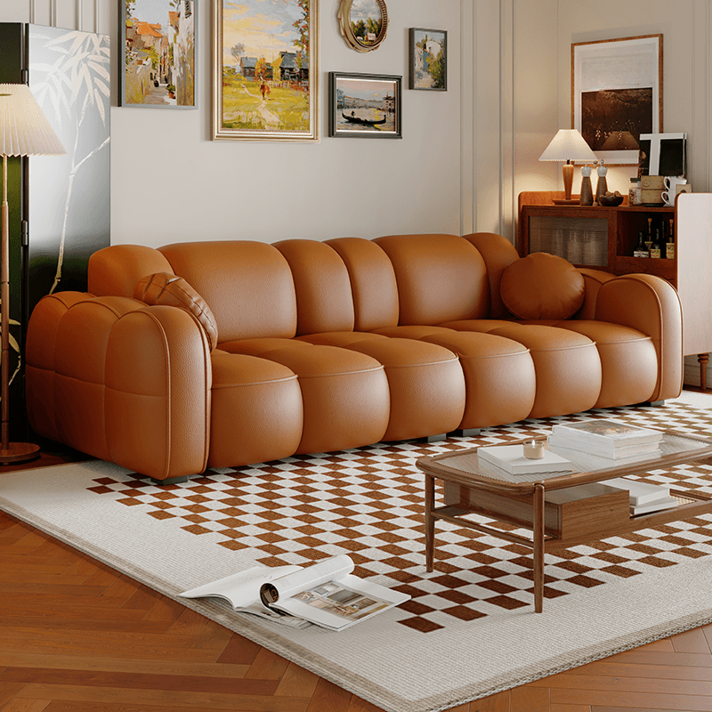 Contemporary Modern Solid Color Water Resistant Standard Sofa in White/Olive Green/Sepia, 4-seater/for 3 with 2 Pillows - image 3