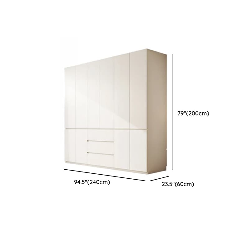 White Modern Simple Style Manufactured Wood Wardrobe Armoire with Soft Close Drawer, Soft Close Door, Interior Shelves, and Hanging Rod - image 22