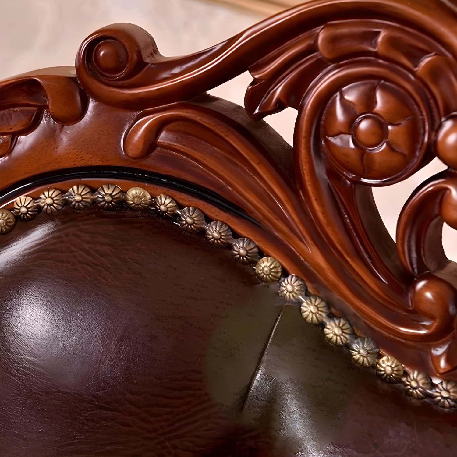 Leather High Back Dining Side Chair Kitchen Side Chair with Solid Wood Legs - image 12