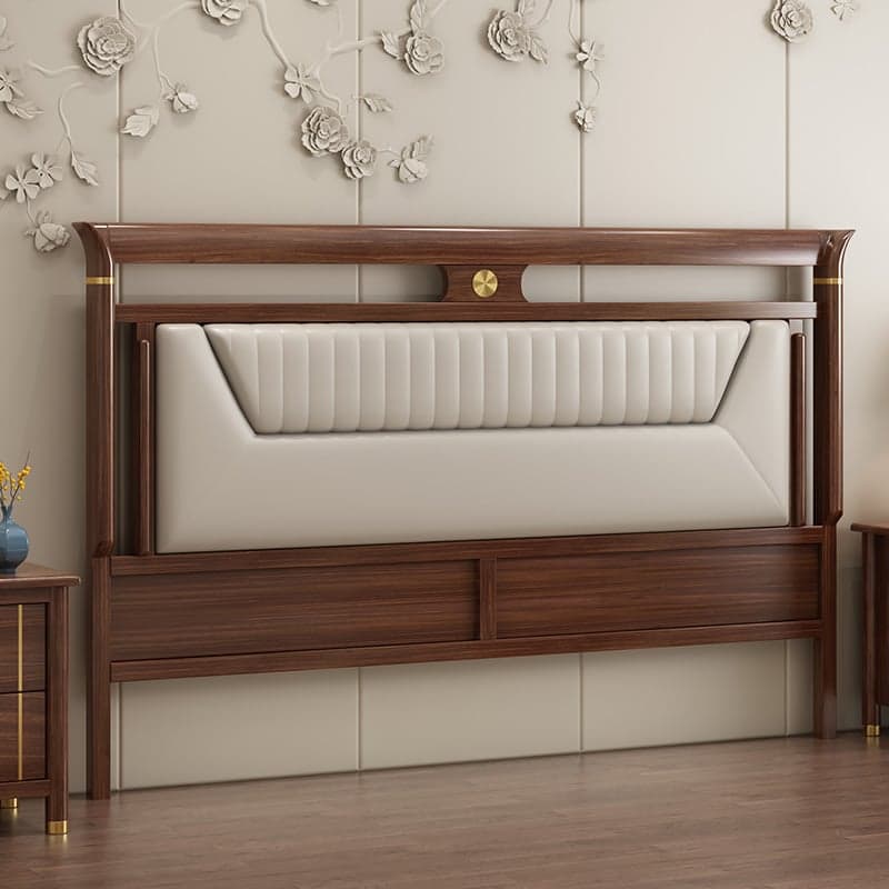 Trendy Panel Headboard in Natural Wood with No Distressing, Rectangle Shape for King/Queen/Full Bed, Featuring Sponge Upholstery and Standard Height - image 4