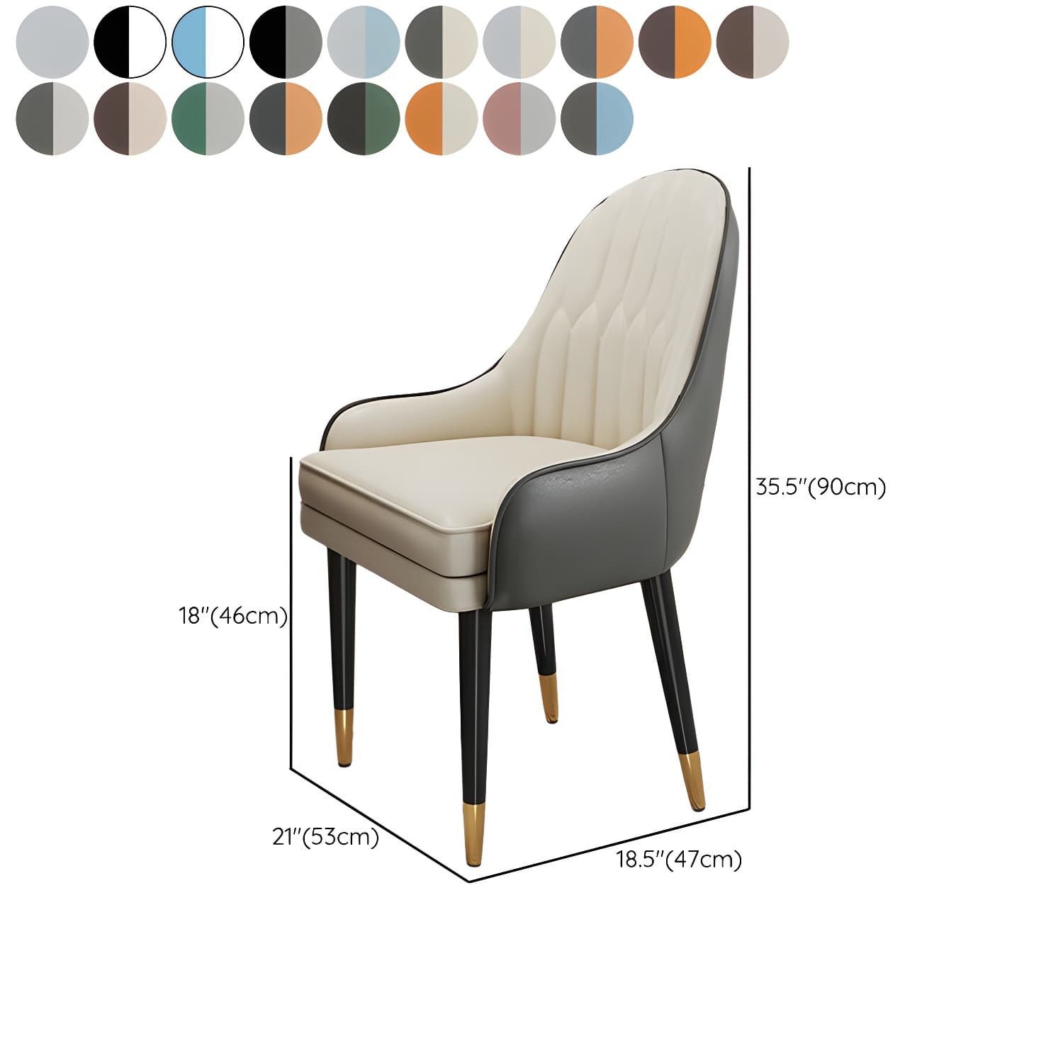 Glam Arm Chair with Upholstered Faux Leather, Solid Back, and Metal Legs - image 29