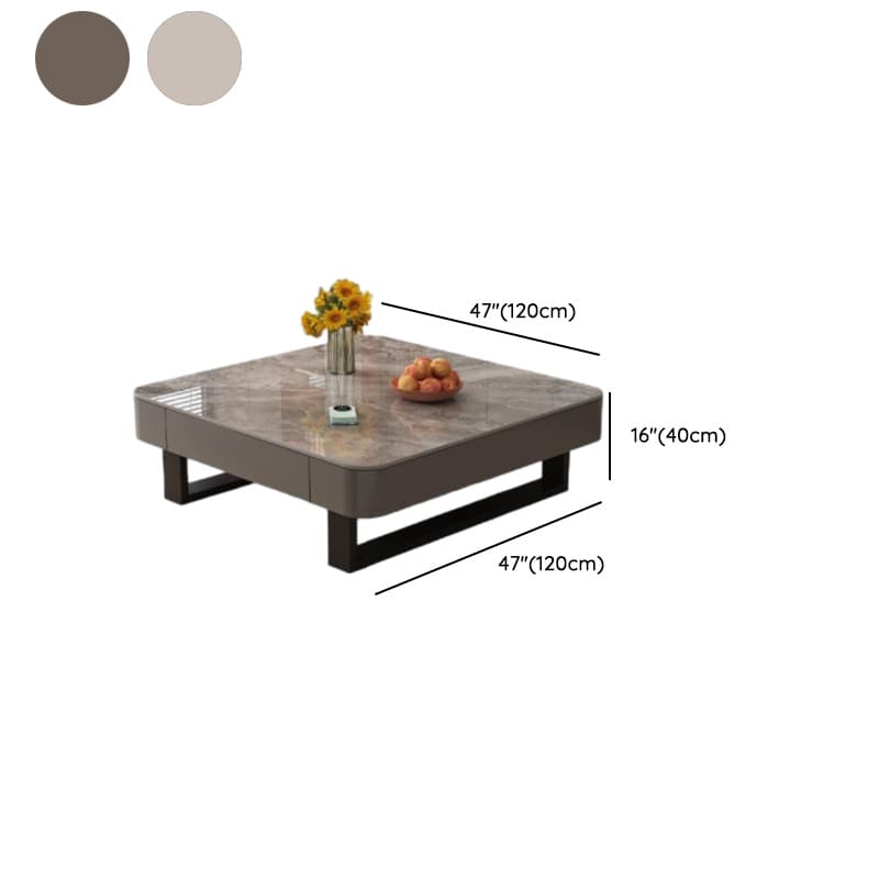 Funky Single Rock Side Table with Toboggan Base, Gray/White Square Top, and 1 Drawer - image 27