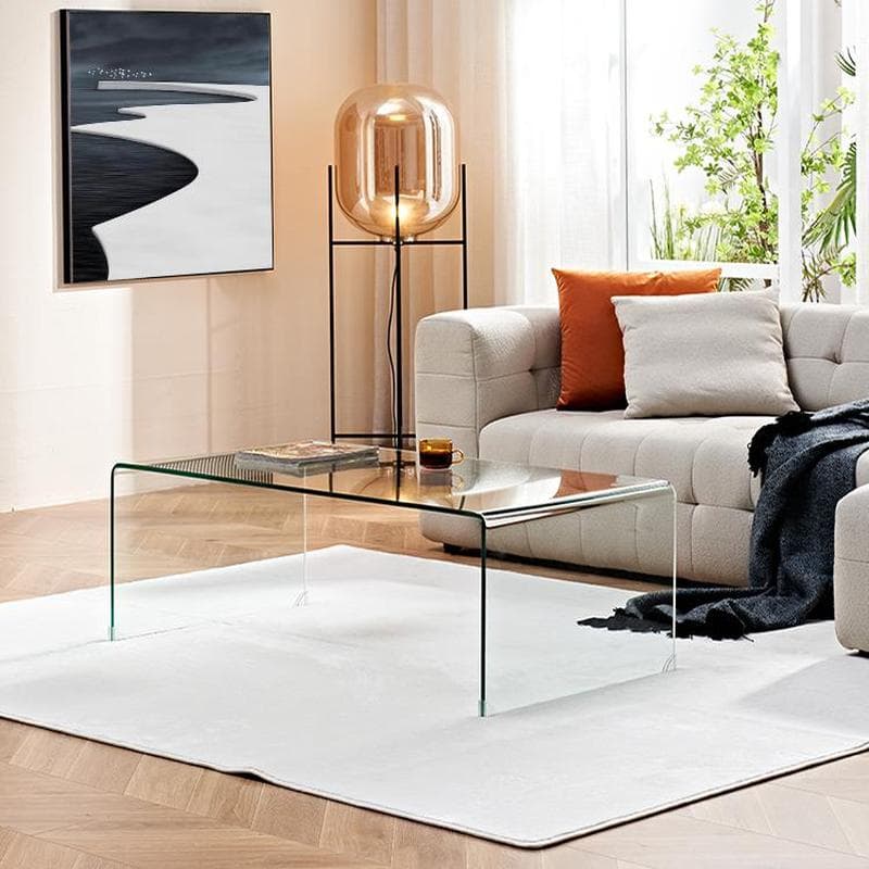 Modernism Oblong Cocktail Table in Glass with Sled Base for Living Room - image 3