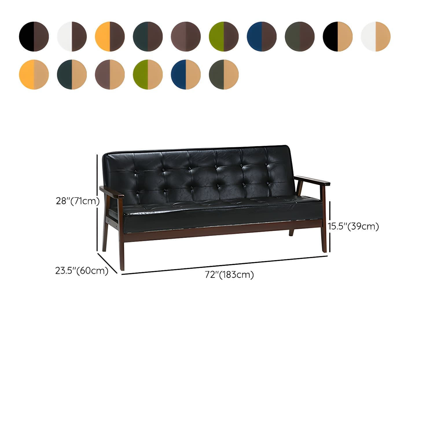 Modern Wood Frame Tufted Back Sofa with Cotton Seat Sleek and Stylish Seating - image 21