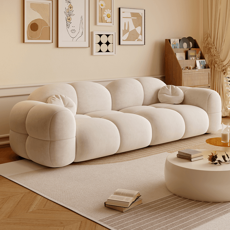 Contemporary Solid Color Tear Resistant Standard Sofa in Gray/Emerald Green/Ivory for 5/for 4/Seats 3 with 2 Pillows - image 3