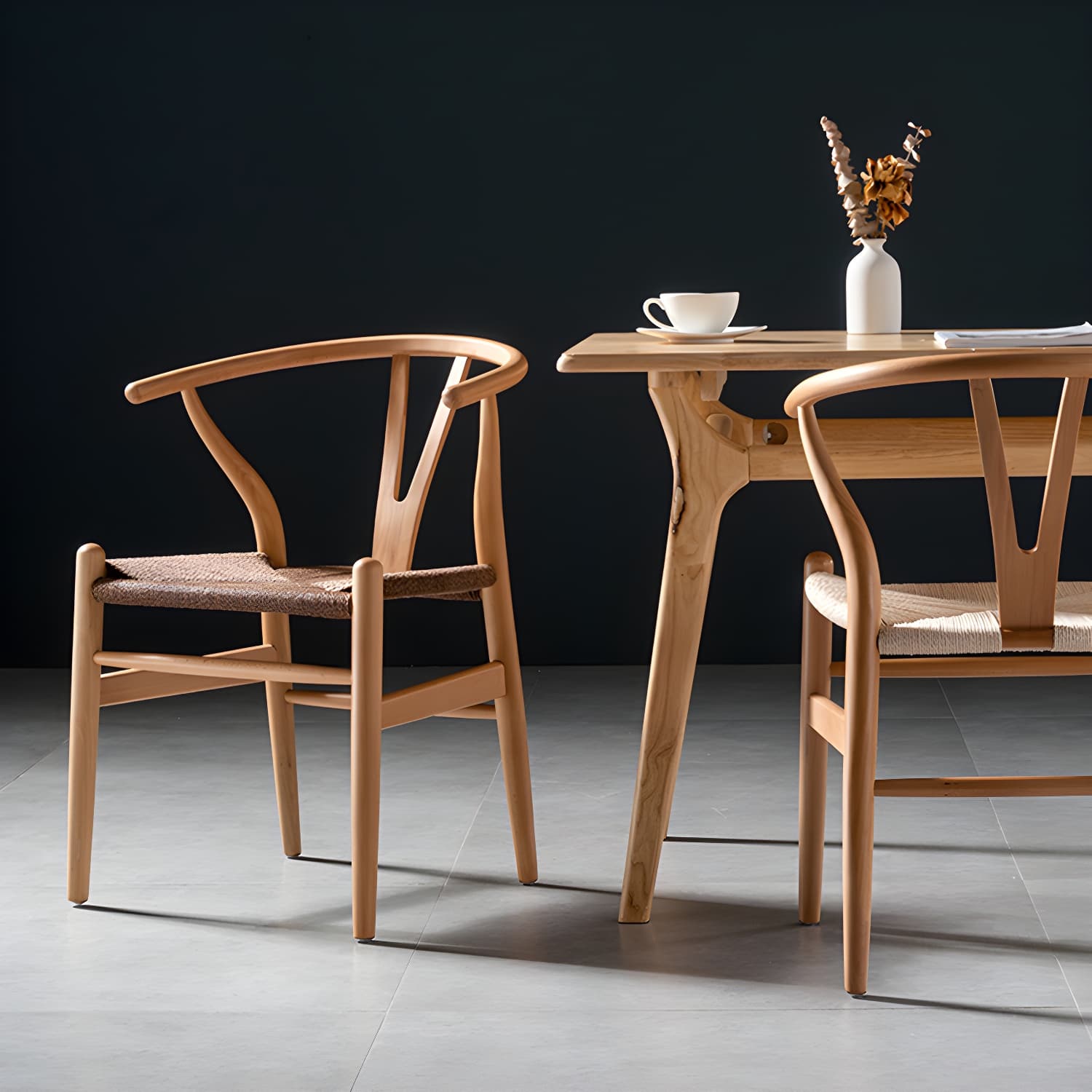 Scandinavian Style Wood Dining Chair Dining Room Wishbone Chair with Arm - image 20