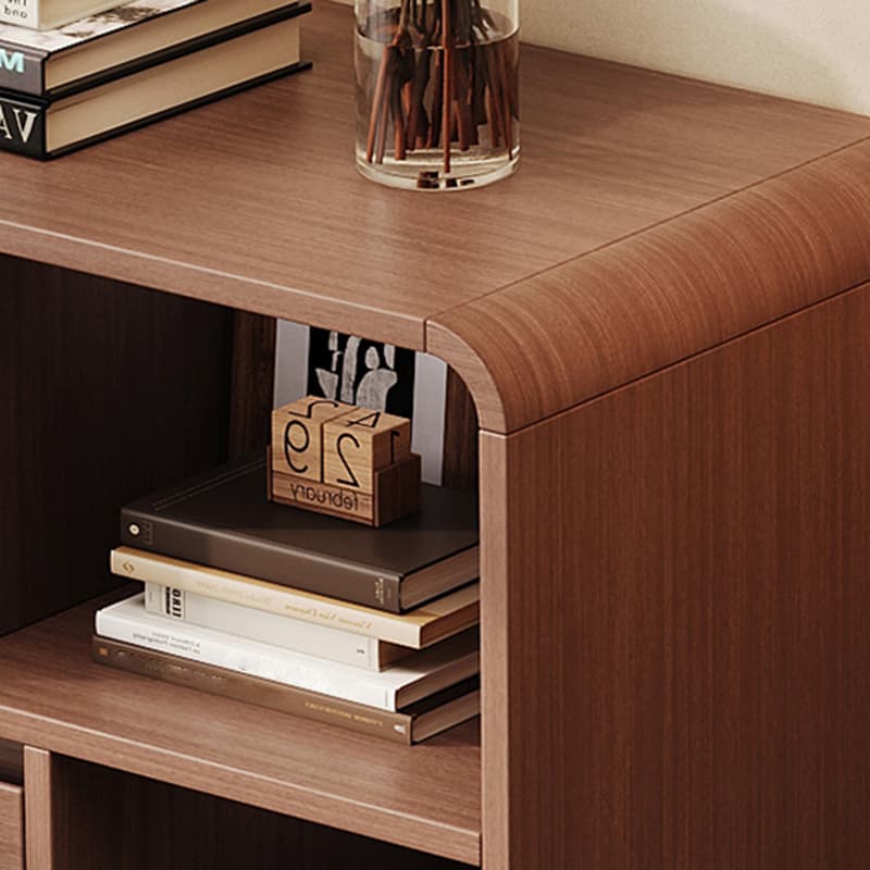 Simple Rectangular Damp-proof Accent Chest with 4 Exterior Shelves, Natural Wood Brown Top, and Soft Close Drawer - image 6