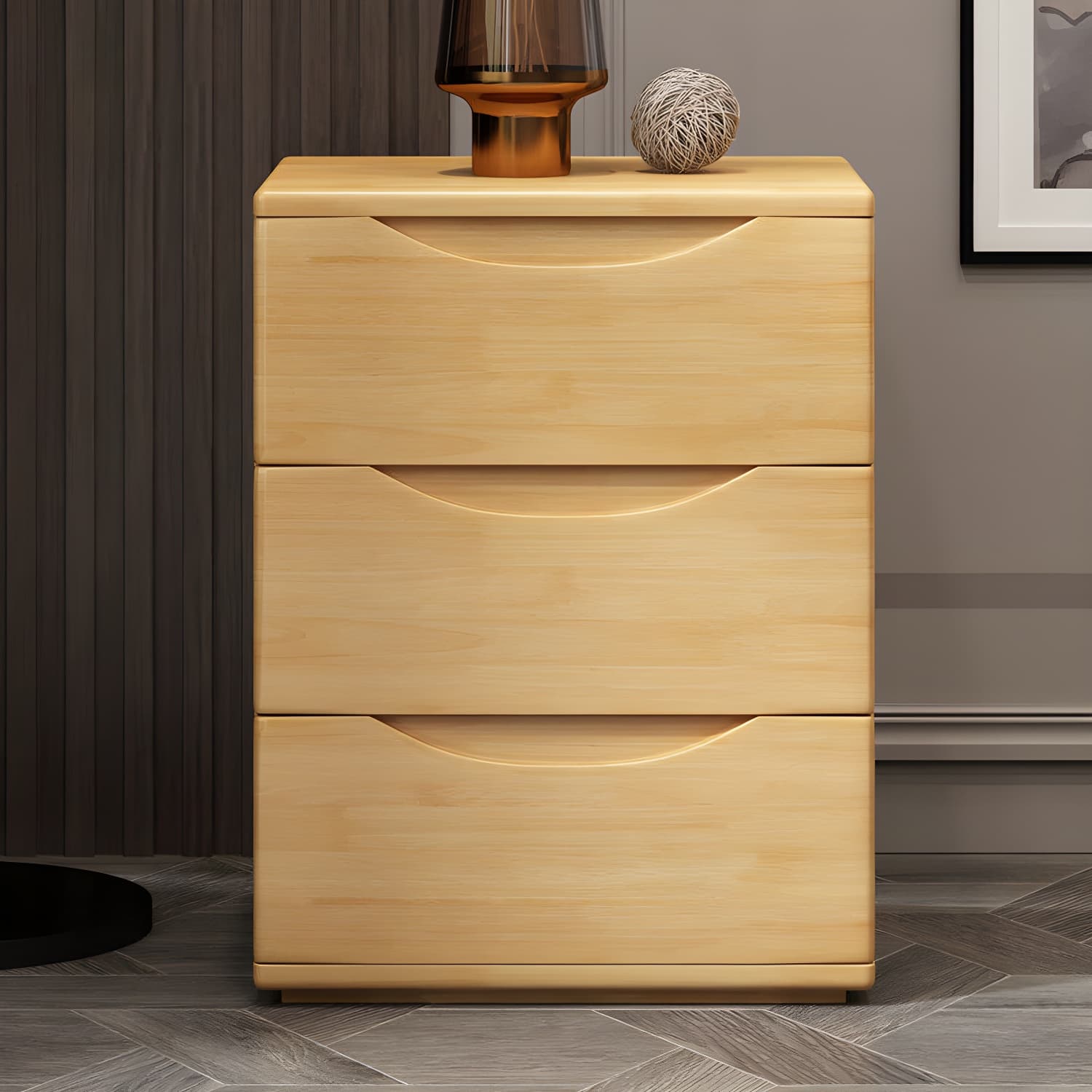 3 Drawers Contemporary Accent Table Nightstand Antique Finish Nightstand - image 3