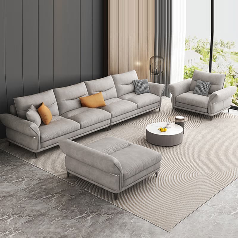 L-Shape/Straight Reversible/Horizontal Sofa Chaise/Sofa with Natural Wood Frame for Seats 5 - image 3
