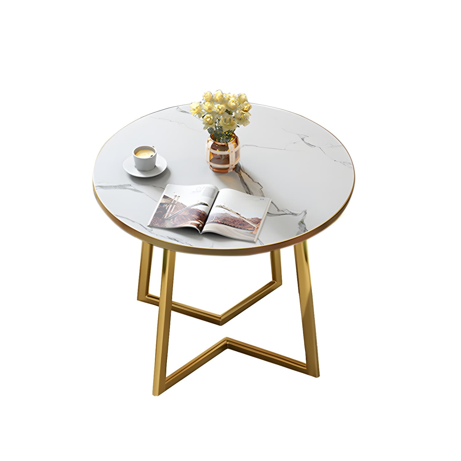 5 Piece Round Shape Wood Top Dining Room Chair and Table Set - image 15