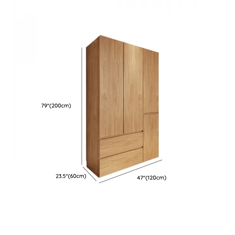 Wood Grain Minimalist Laminate Independent Wardrobe Closet with Soft Close Drawer, Soft Close Door, and Interior Shelves - image 10