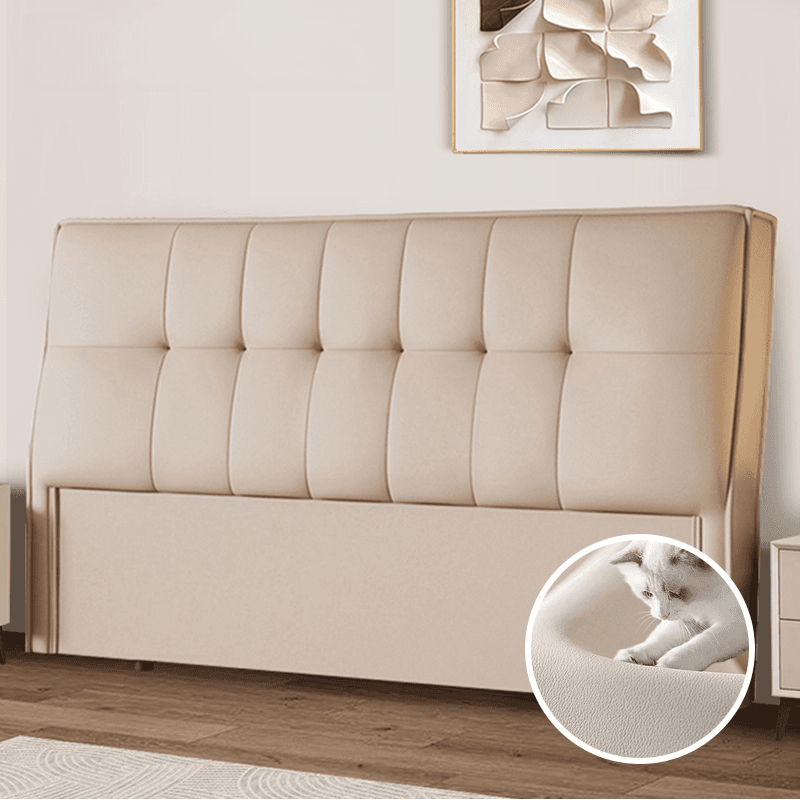Simplistic Panel Headboard with No Distressing, Piled Tufted Rectangular Design for King/Twin XL/Queen Bed, Sponge Upholstery Fill, Standard Height - image 3