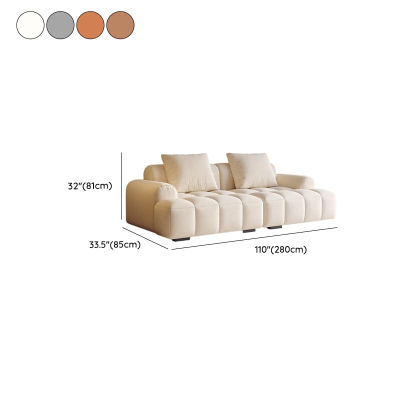 Modern Solid Color Tear Resistant Standard Sofa in Light Gray/Ivory/Citrus Color with 4-seater/Seats 5/3-seater and 2 Pillows - image 11